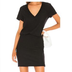 James Perse Black V-Neck Dress